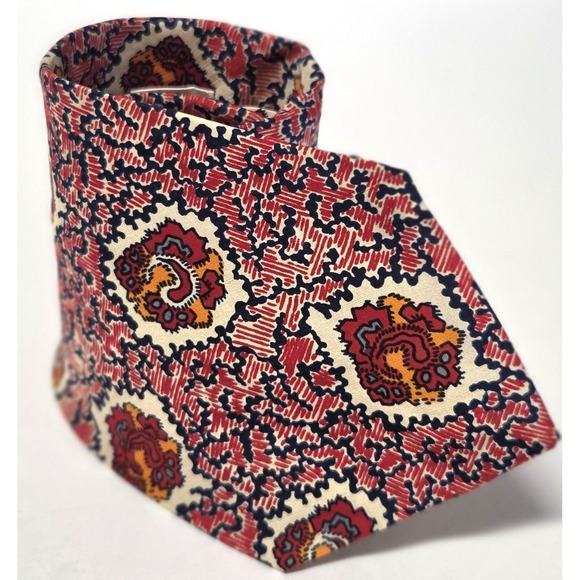 John Frederics Other - VTG Silk John Frederics Necktie Silk Union Made Levys Nashville Wide Tie Red/Blu
